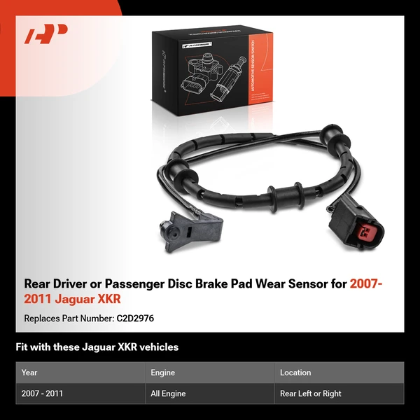 Rear Driver or Passenger Disc Brake Pad Wear Sensor for 2007-2011 Jaguar XKR