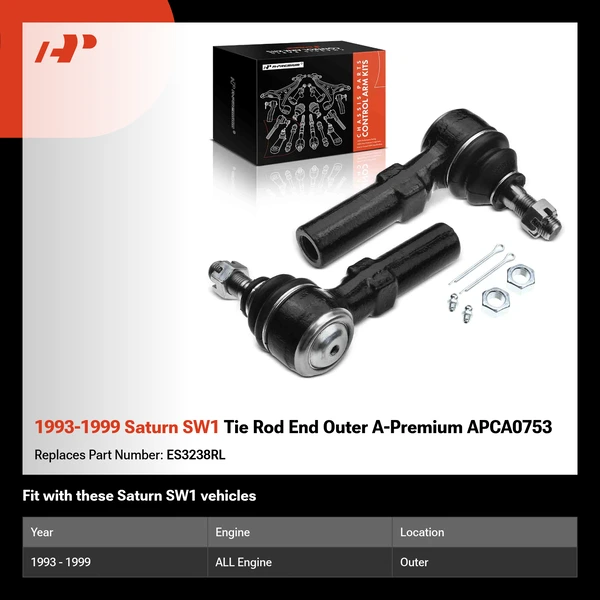 1993-1999 Saturn SW1 Tie Rod End Outer A-Premium APCA0753