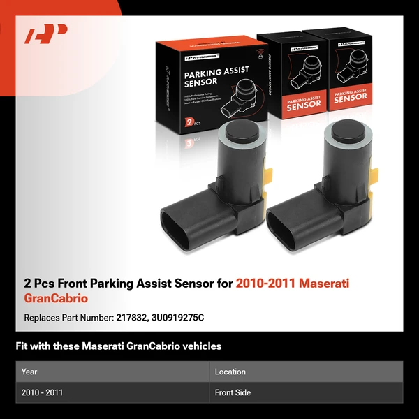 2 Pcs Front Parking Assist Sensor for 2010-2011 Maserati GranCabrio