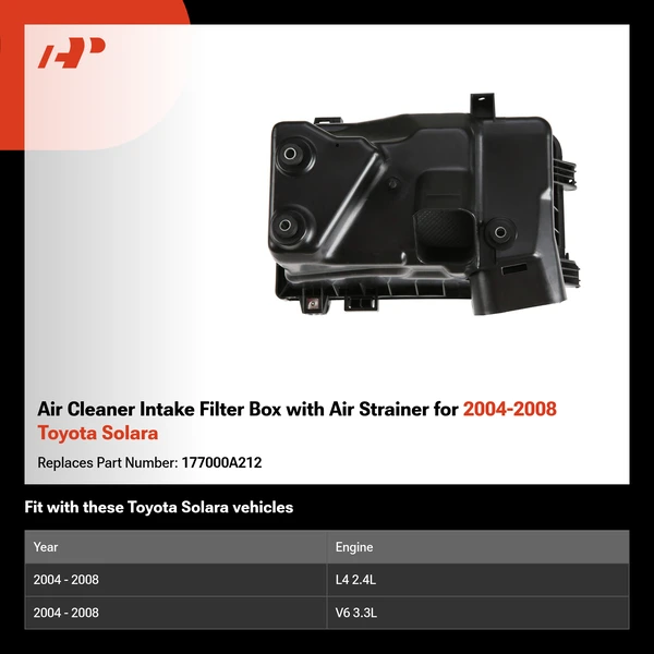 Air Cleaner Intake Filter Box with Air Strainer for 2004-2008 Toyota Solara