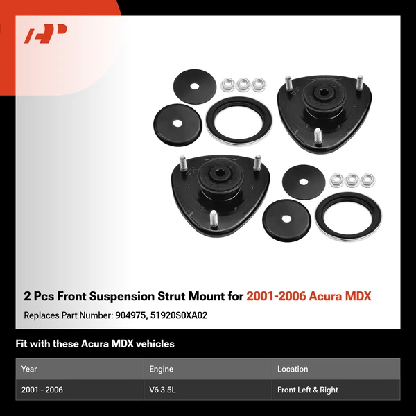 2 Pcs Front Suspension Strut Mount for 2001-2006 Acura MDX