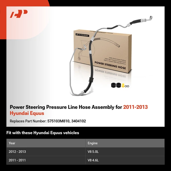 Power Steering Pressure Line Hose Assembly for 2011-2013 Hyundai Equus