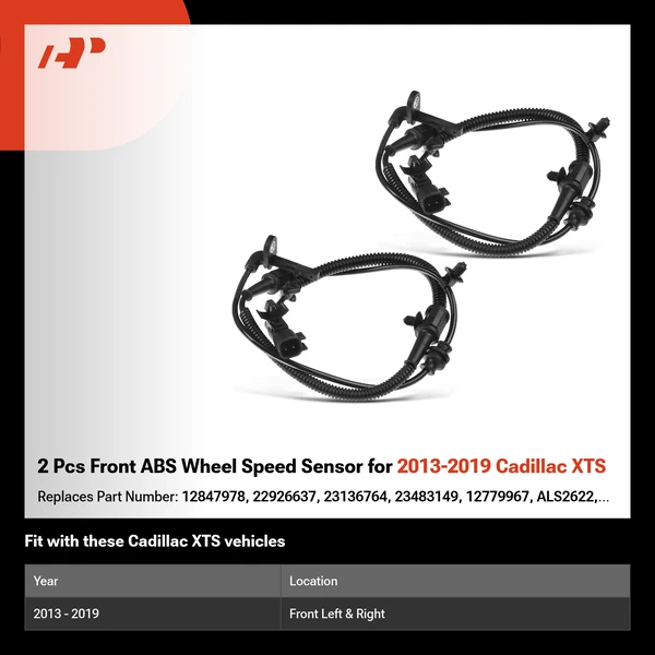2 Pcs Front ABS Wheel Speed Sensor for 2013-2019 Cadillac XTS