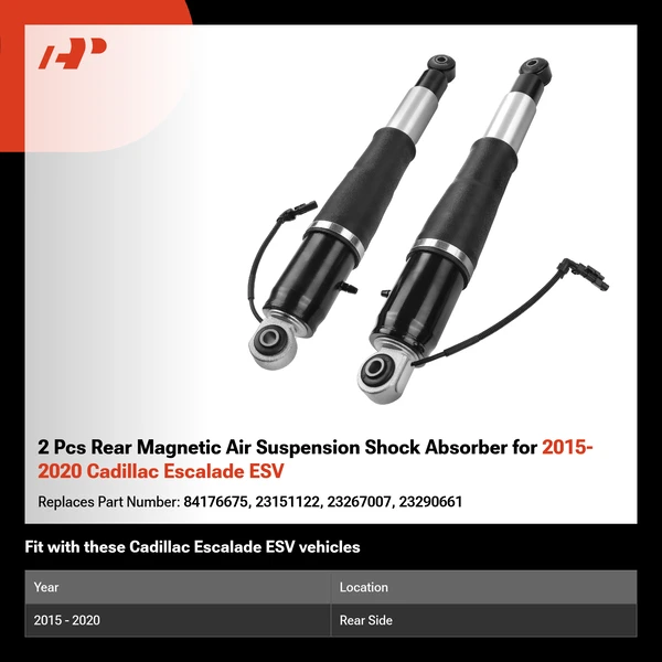 2 Pcs Rear Magnetic Air Suspension Shock Absorber for 2015-2020 Cadillac Escalade ESV
