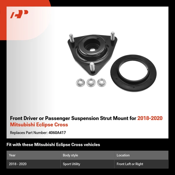 Front Driver or Passenger Suspension Strut Mount for 2018-2020 Mitsubishi Eclipse Cross