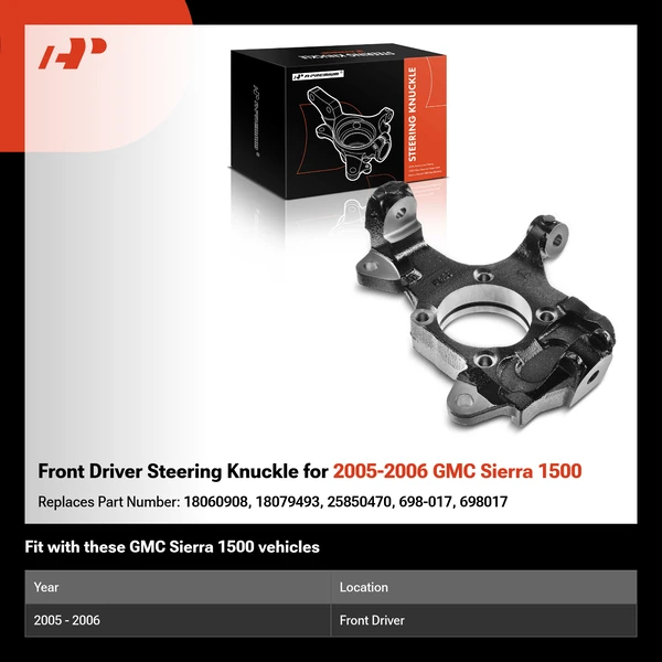 Front Driver Steering Knuckle for 2005-2006 GMC Sierra 1500