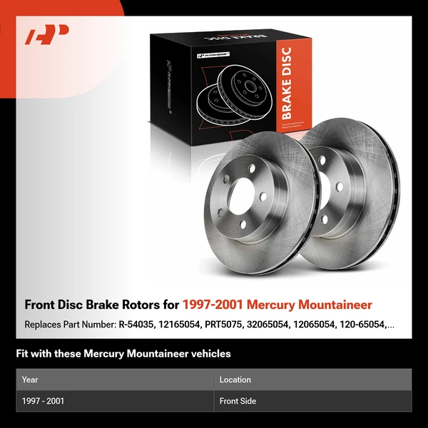 Front Disc Brake Rotors for 1997-2001 Mercury Mountaineer