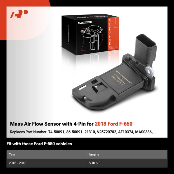 Mass Air Flow Sensor with 4-Pin for 2018 Ford F-650