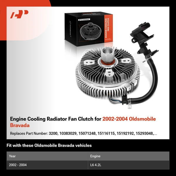 Engine Cooling Radiator Fan Clutch for 2002-2004 Oldsmobile Bravada