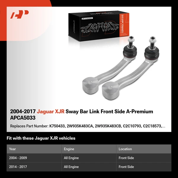 2004-2017 Jaguar XJR Sway Bar Link Front Side A-Premium APCA5033