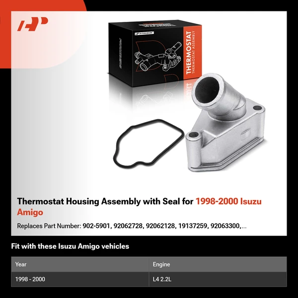 Thermostat Housing Assembly with Seal for 1998-2000 Isuzu Amigo