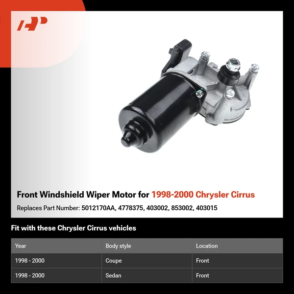 Front Windshield Wiper Motor for 1998-2000 Chrysler Cirrus
