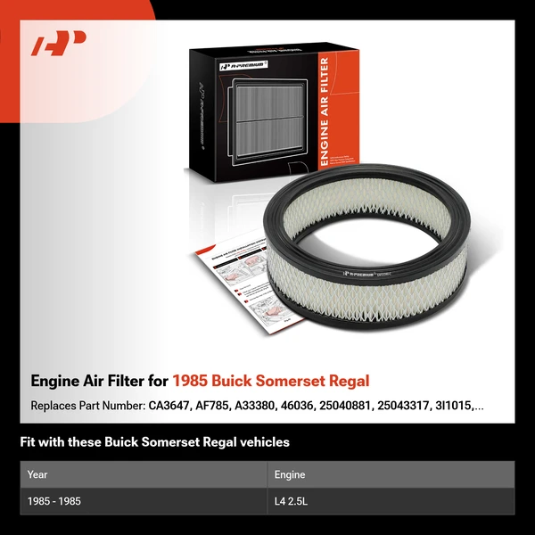 Engine Air Filter for 1985 Buick Somerset Regal