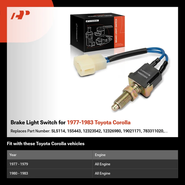 Brake Light Switch for 1977-1983 Toyota Corolla
