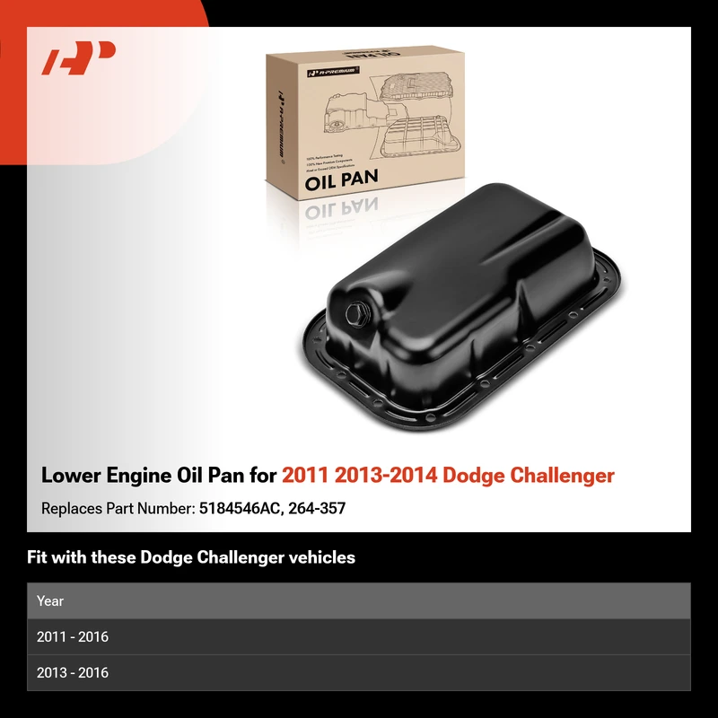 Lower Engine Oil Pan for 2011 2013-2014 Dodge Challenger