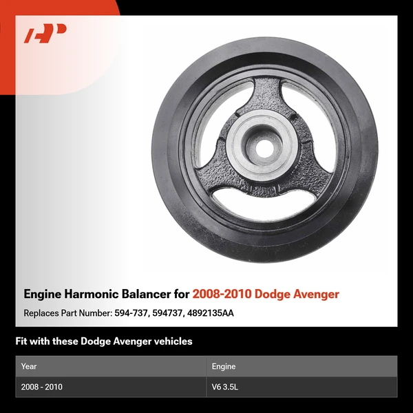 Engine Harmonic Balancer for 2008-2010 Dodge Avenger