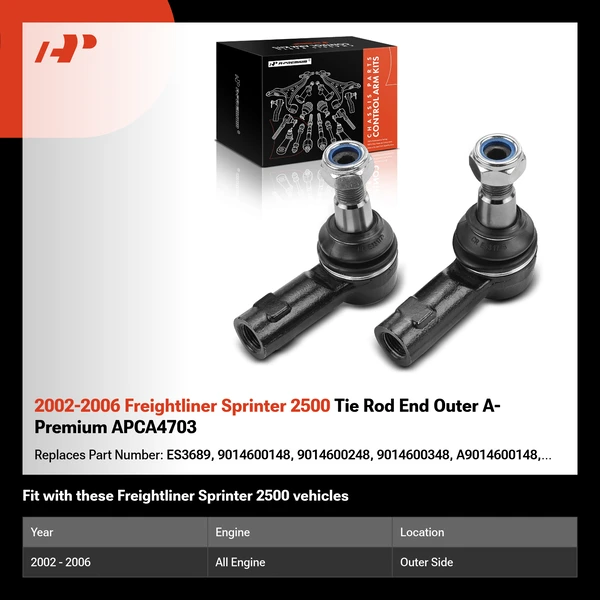 2002-2006 Freightliner Sprinter 2500 Tie Rod End Outer A-Premium APCA4703