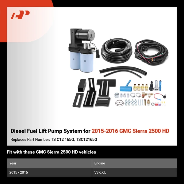 Diesel Fuel Lift Pump System for 2015-2016 GMC Sierra 2500 HD