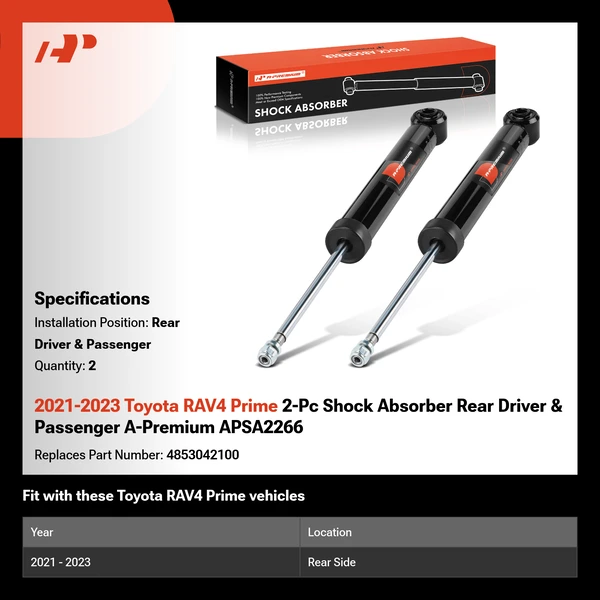 2021-2023 Toyota RAV4 Prime 2-Pc Shock Absorber Rear Driver & Passenger A-Premium APSA2266