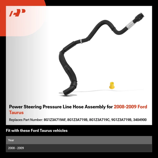 Power Steering Pressure Line Hose Assembly for 2008-2009 Ford Taurus