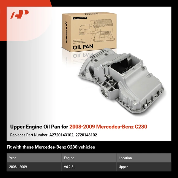 Upper Engine Oil Pan for 2008-2009 Mercedes-Benz C230