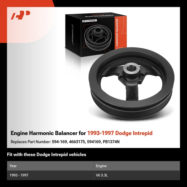 Engine Harmonic Balancer for 1993-1997 Dodge Intrepid