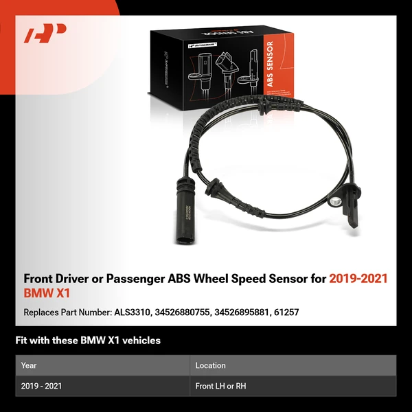 Front Driver or Passenger ABS Wheel Speed Sensor for 2019-2021 BMW X1