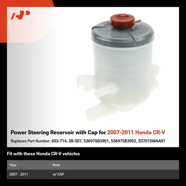 Power Steering Reservoir with Cap for 2007-2011 Honda CR-V