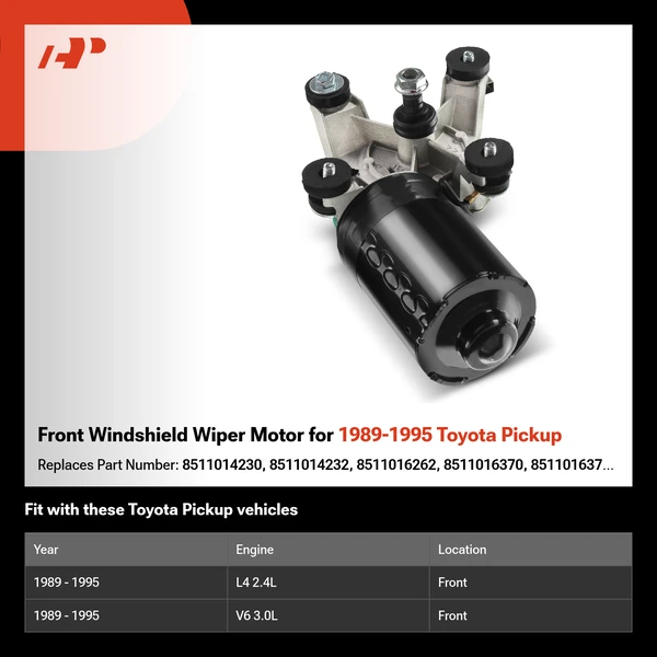 Front Windshield Wiper Motor for 1989-1995 Toyota Pickup