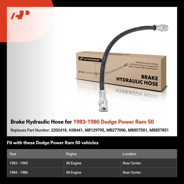 Brake Hydraulic Hose for 1983-1986 Dodge Power Ram 50