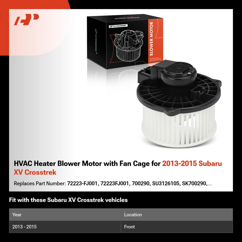 HVAC Heater Blower Motor with Fan Cage for 2013-2015 Subaru XV Crosstrek