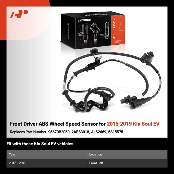 Front Driver ABS Wheel Speed Sensor for 2015-2019 Kia Soul EV
