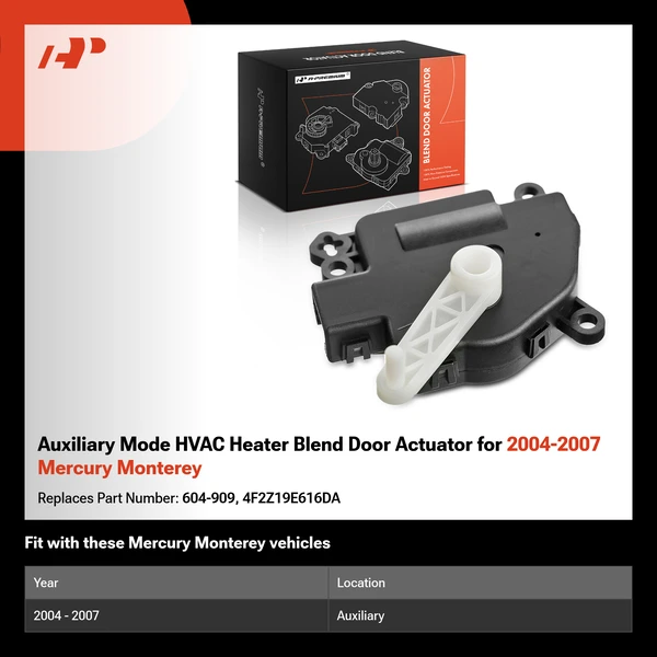 Auxiliary Mode HVAC Heater Blend Door Actuator for 2004-2007 Mercury Monterey
