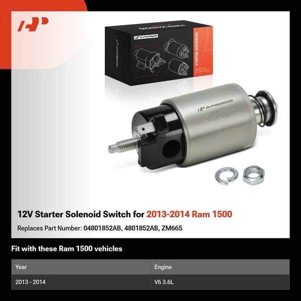 12V Starter Solenoid Switch for 2013-2014 Ram 1500