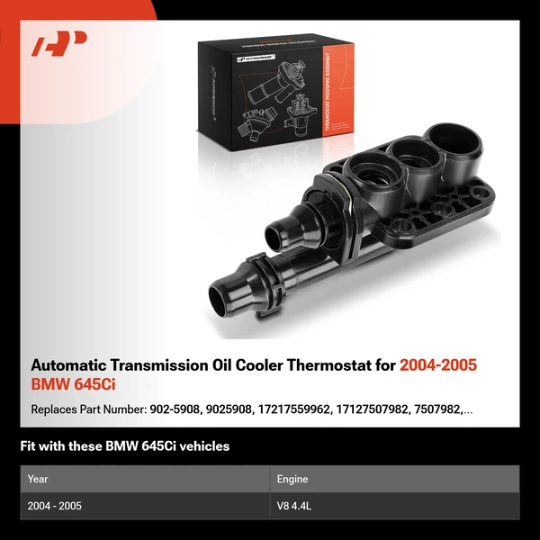 Automatic Transmission Oil Cooler Thermostat for 2004-2005 BMW 645Ci