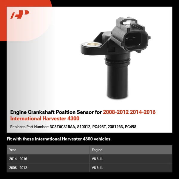 Engine Crankshaft Position Sensor for 2008-2012 2014-2016 International Harvester 4300