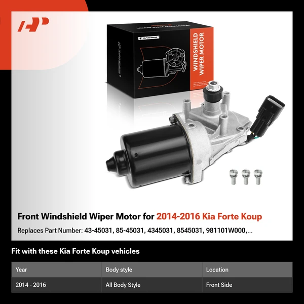 Front Windshield Wiper Motor for 2014-2016 Kia Forte Koup