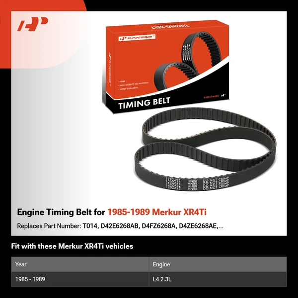 Engine Timing Belt for 1985-1989 Merkur XR4Ti