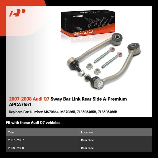 2007-2008 Audi Q7 Sway Bar Link Rear Side A-Premium APCA7651