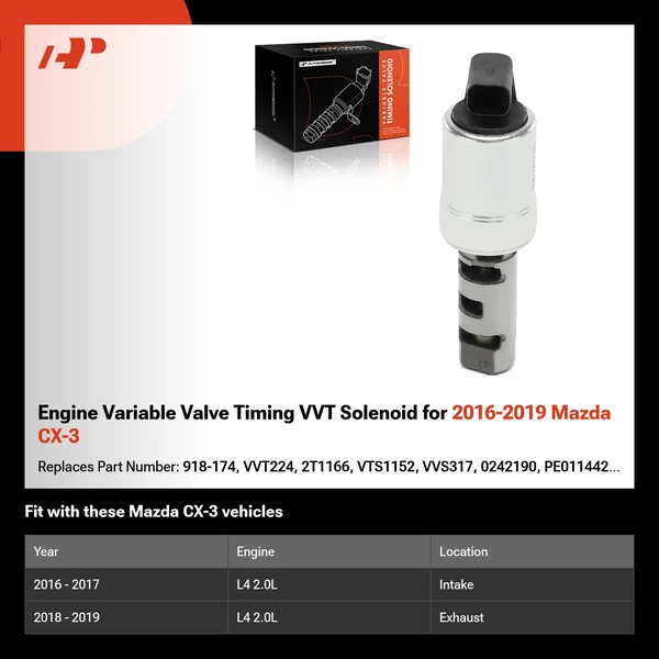 Engine Variable Valve Timing VVT Solenoid for 2016-2019 Mazda CX-3
