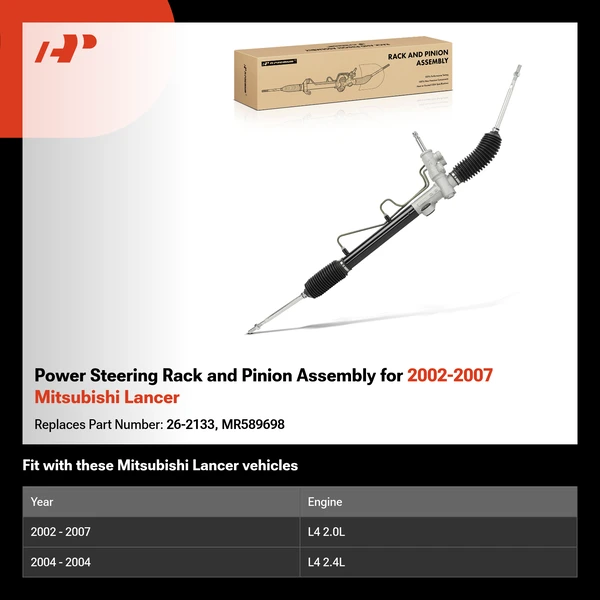 Power Steering Rack and Pinion Assembly for 2002-2007 Mitsubishi Lancer