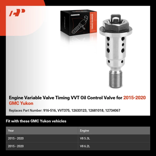 Engine Variable Valve Timing VVT Oil Control Valve for 2015-2020 GMC Yukon