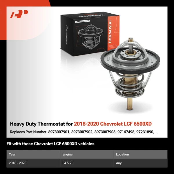 Heavy Duty Thermostat for 2018-2020 Chevrolet LCF 6500XD
