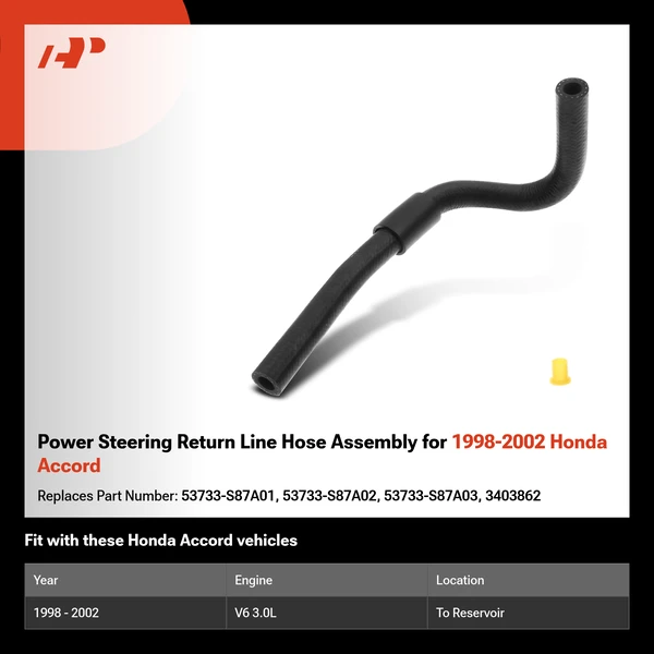 Power Steering Return Line Hose Assembly for 1998-2002 Honda Accord