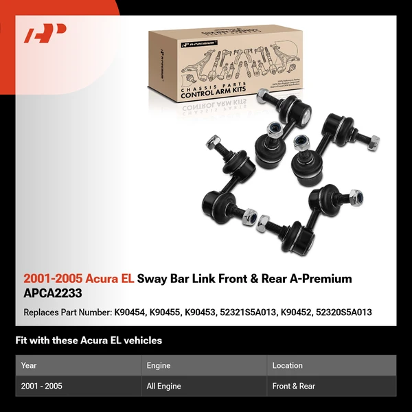 2001-2005 Acura EL Sway Bar Link Front & Rear A-Premium APCA2233