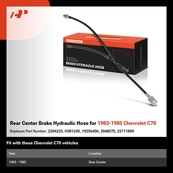 Rear Center Brake Hydraulic Hose for 1983-1985 Chevrolet C70