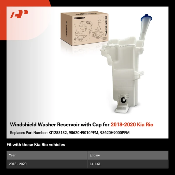 Windshield Washer Reservoir with Cap for 2018-2020 Kia Rio