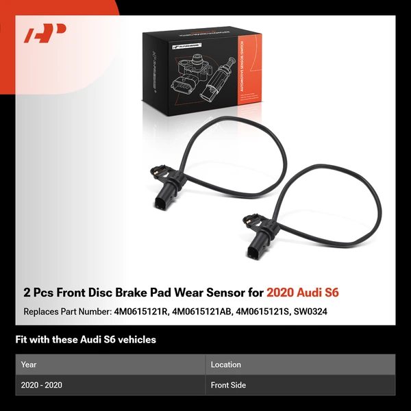 2 Pcs Front Disc Brake Pad Wear Sensor for 2020 Audi S6