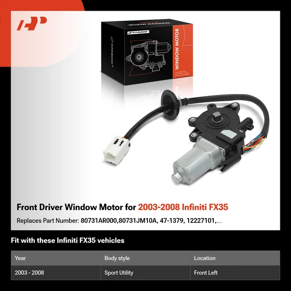 Front Driver Window Motor for 2003-2008 Infiniti FX35