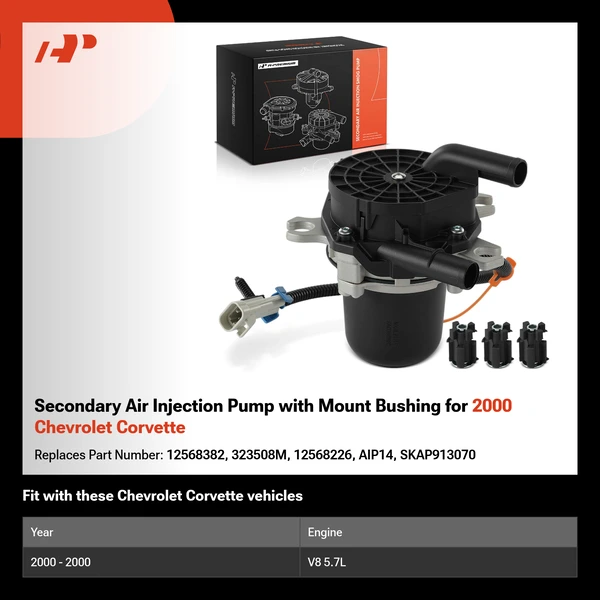 Secondary Air Injection Pump with Mount Bushing for 2000 Chevrolet Corvette